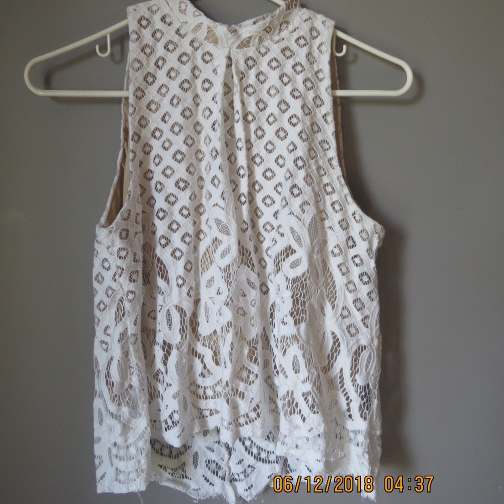 Tan and white tank top